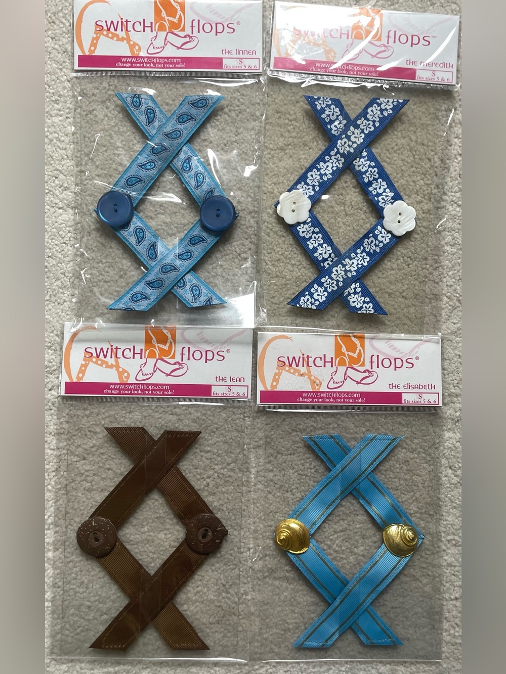 Lindsay Phillips Switch Flops 4 Piece Set Size Small NWT